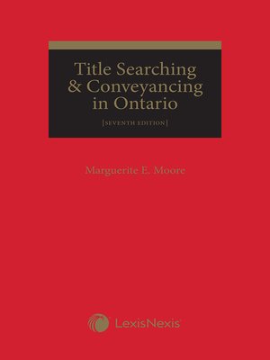 cover image of Title Searching & Conveyancing in Ontario